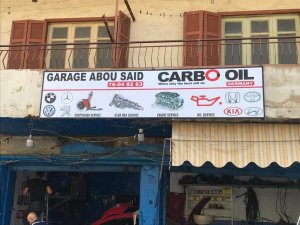 Carbo oil garage front sign