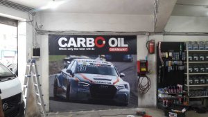 Carbo oil wall sign
